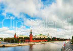 Panoramic overview of downtown Moscow with Kremlin