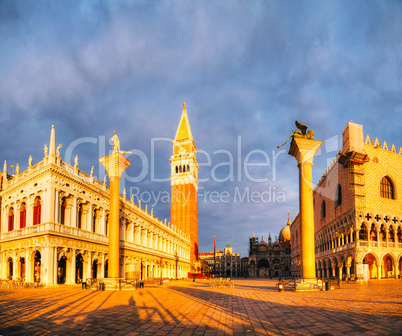 Panoramic view to San Marco square in Venice, Italy