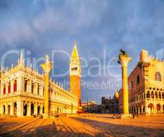 Panoramic view to San Marco square in Venice, Italy