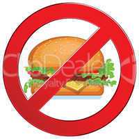 Sign forbidden fast food