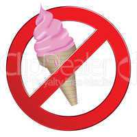 Sign forbidden ice cream