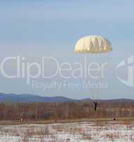 Parachutist Jumper in the helmet after the jump