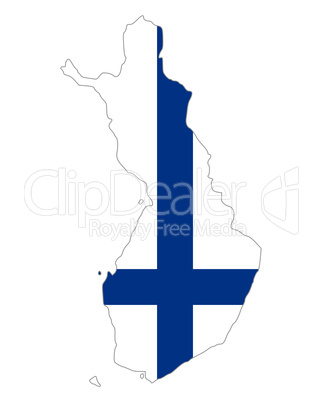 Karte und Fahne von Finnland