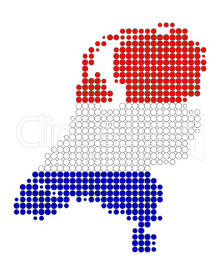 Karte und Fahne der Niederlande