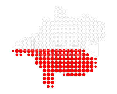 Karte und Fahne von Oberösterreich