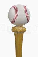 baseball balancing on bat