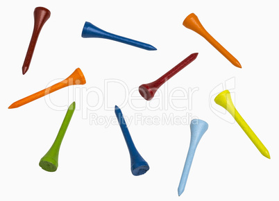 colorful golf tees