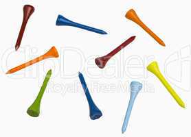 colorful golf tees