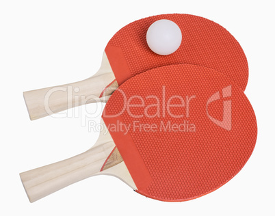 ping pong paddles and ball