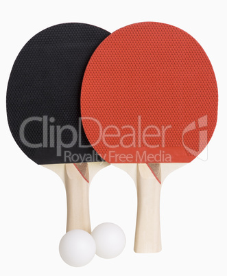 ping pong paddles and ball