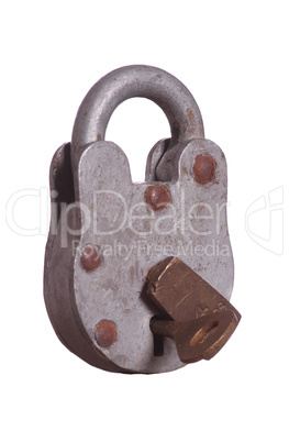 old padlock with key