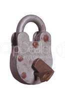 old padlock with key