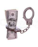 100 dollar notes in handcuff