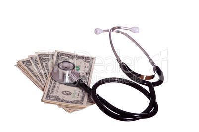 stethoscope with dollars
