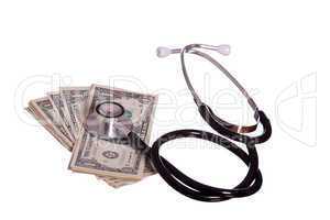 stethoscope with dollars