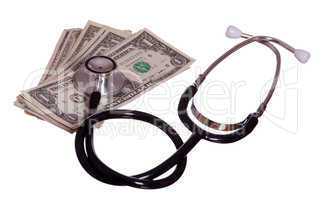 stethoscope with banknotes