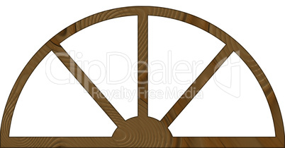 Isolated Narrow Arched Wooden Window Frame