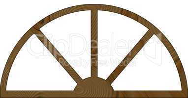 Isolated Narrow Arched Wooden Window Frame