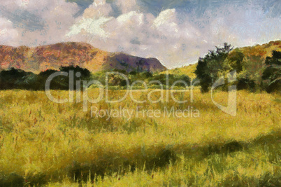 Picturesque Grassland Painting