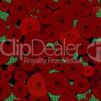 Abstract decorative roses pattern