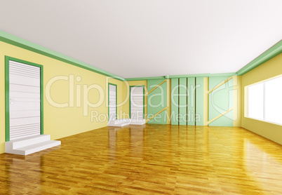 Empty interior 3d