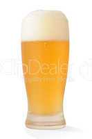 cold beer glass with path