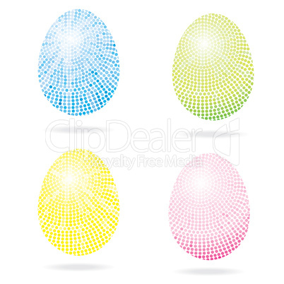 Set of mosaic Easter eggs