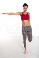 Woman doing balancing exercises