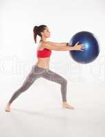 Woman doing lunging exercises