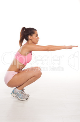woman working out doing aerobics