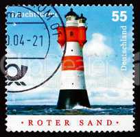 postage stamp germany 2004 roter sand, lighthouse