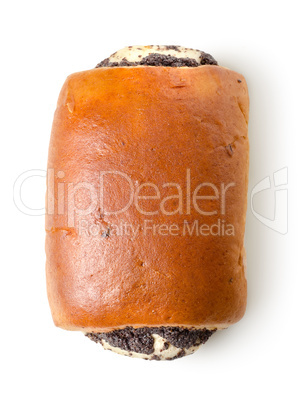 Bun with poppy seeds isolated