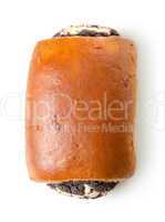 Bun with poppy seeds isolated