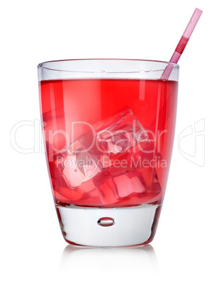 Red cocktail with straw