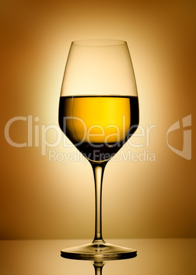 Wine glass  over gold background