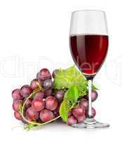 Wineglass and grapes