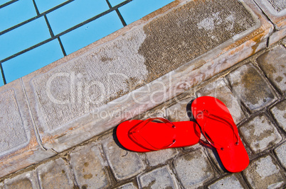 Red Flip Flops