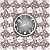 Abstract background pattern with modern wall clock