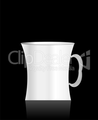 white cup on a black background