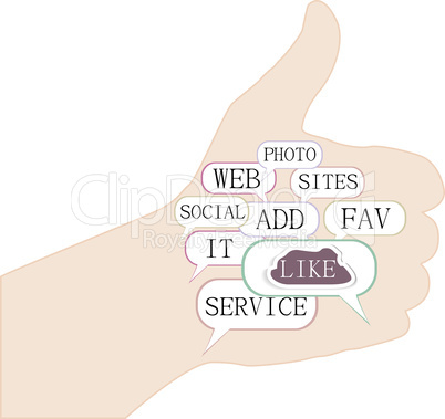 thumb up - hand like social theme