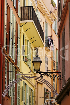 Monaco, picturesque oldtown alleyway