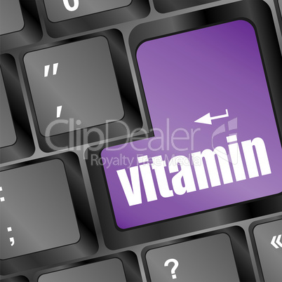 vitamin word on computer keyboard pc