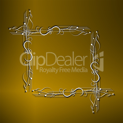 Illustration the luxury gold pattern ornament borders of black background