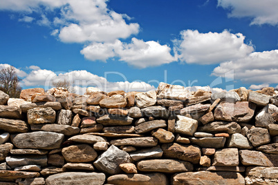 Dry stone wall on summers day