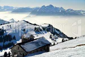 view from Rigi alp in winter