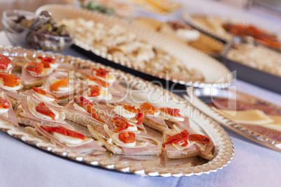 Various Italian Appetizers on Table