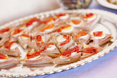 Various Italian Appetizers on Table