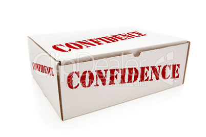 White Box with Confidence on Sides Isolated