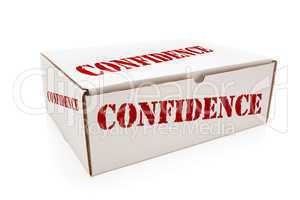 White Box with Confidence on Sides Isolated