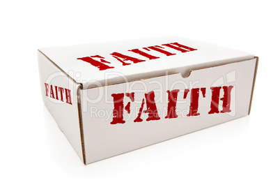 White Box with Faith on Sides Isolated